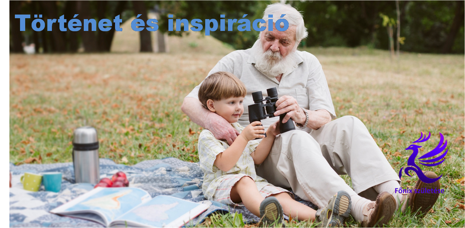 Egy férfi mesél az unokájának egy parkban