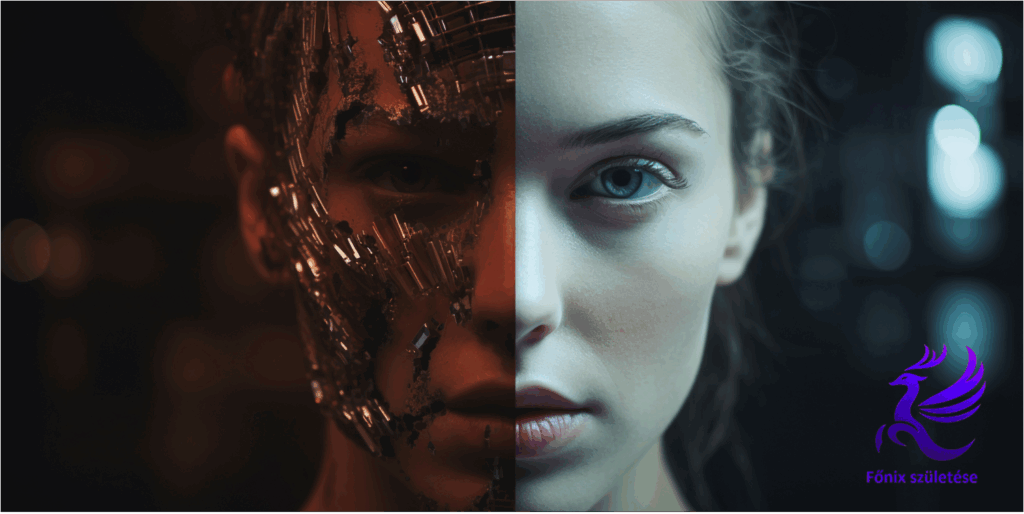 Robot és személy portré